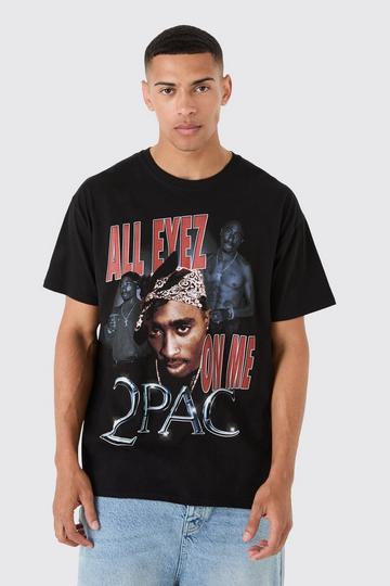 Loose Fit Tupac License T-shirt black