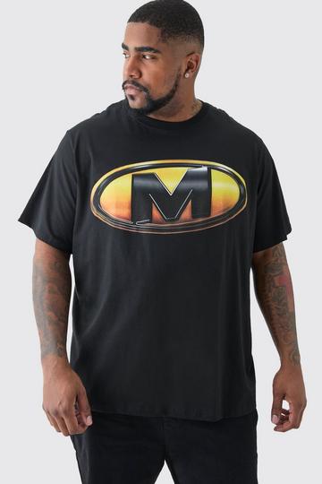 Plus Core Fit M Logo Print T-shirt black
