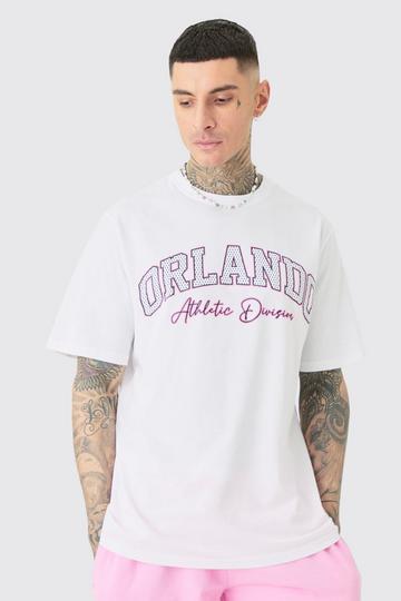 Tall Orlando Varsity Print T-shirt white