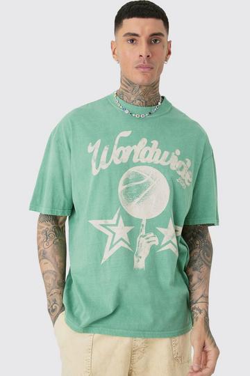 Tall Worldwide Baseball T-shirt In Green green