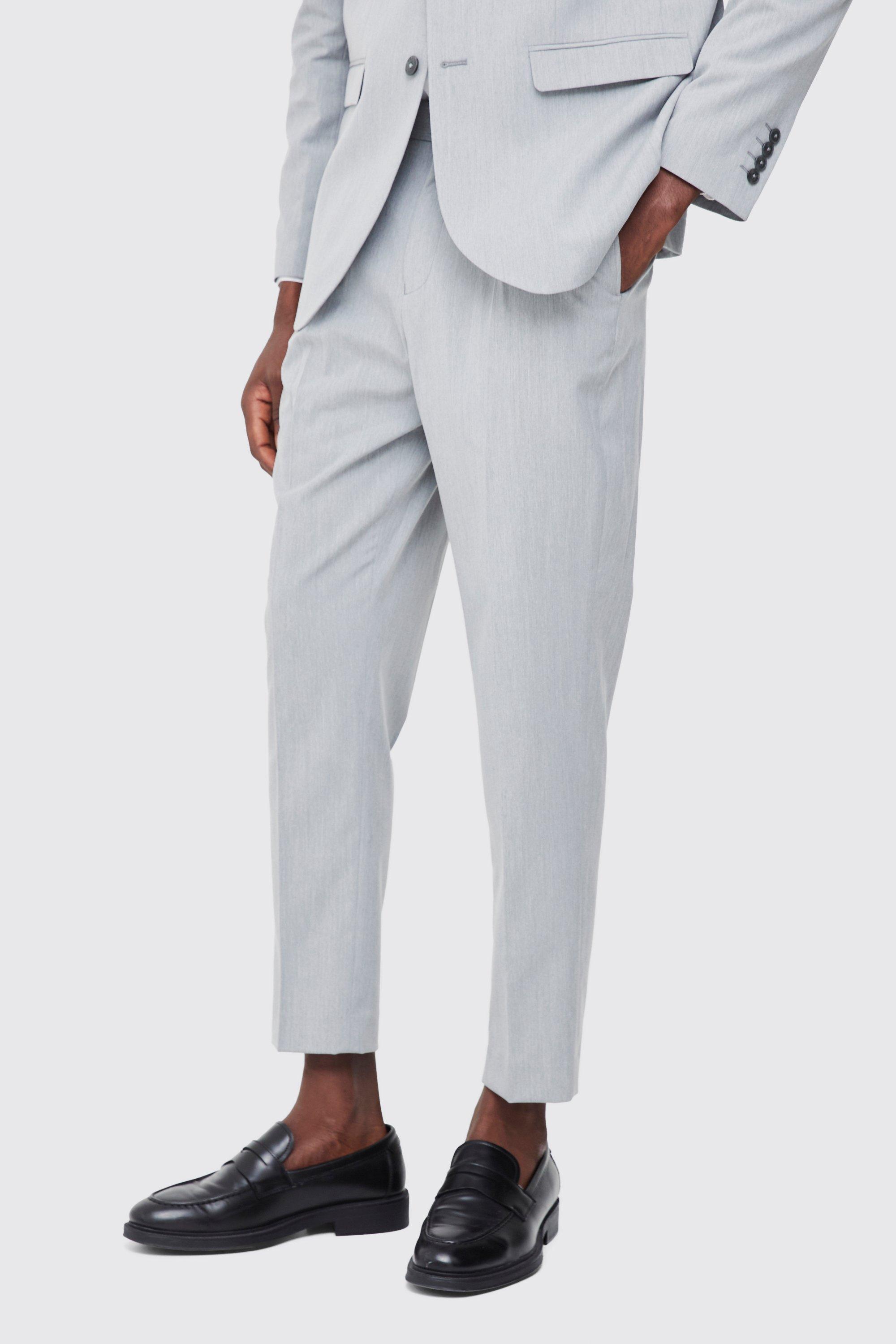 Boucle Houndstooth Straight Fit Pants | boohooMAN USA
