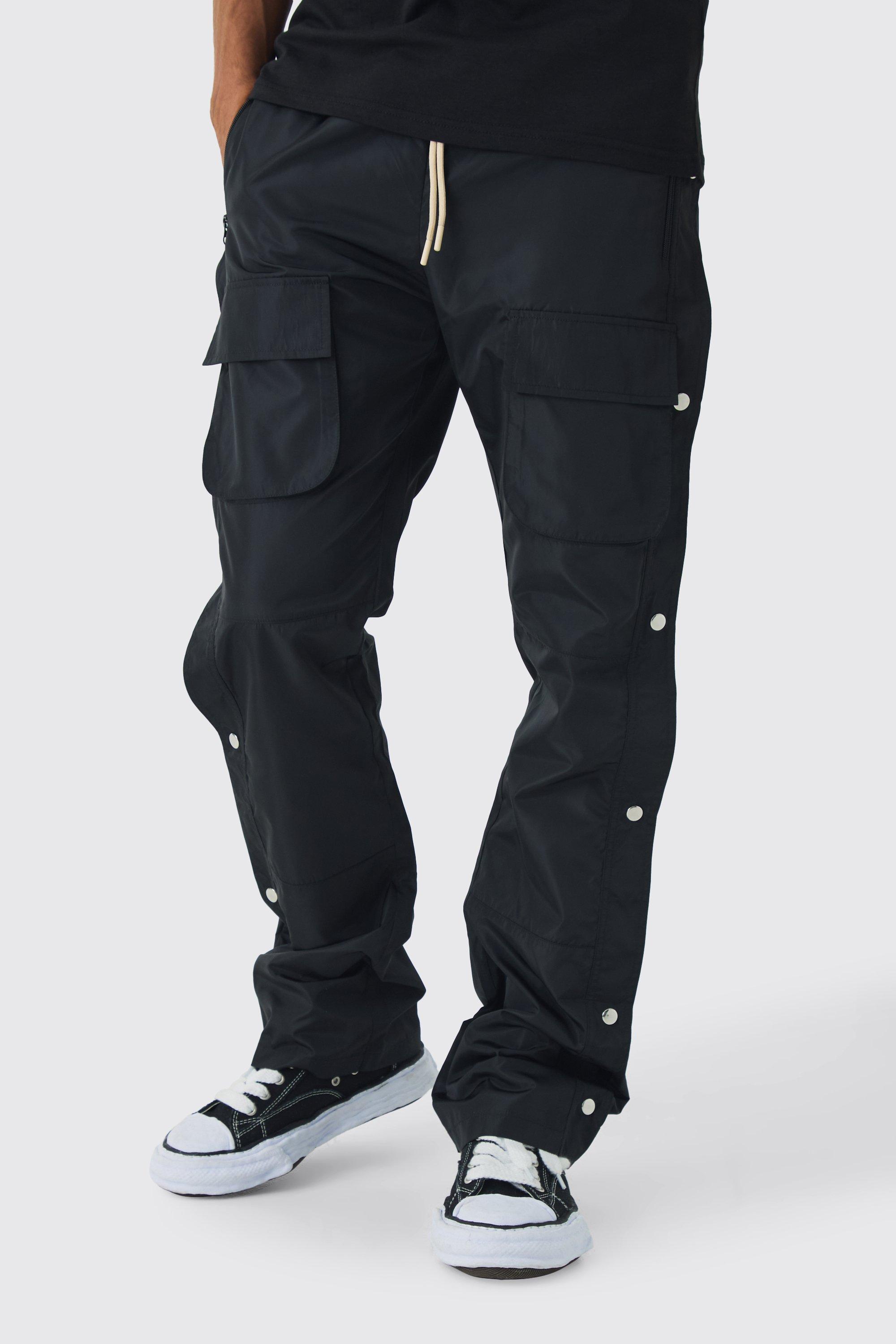 Elastic Waist Big Pocket Cargo Pants Men Streetwea