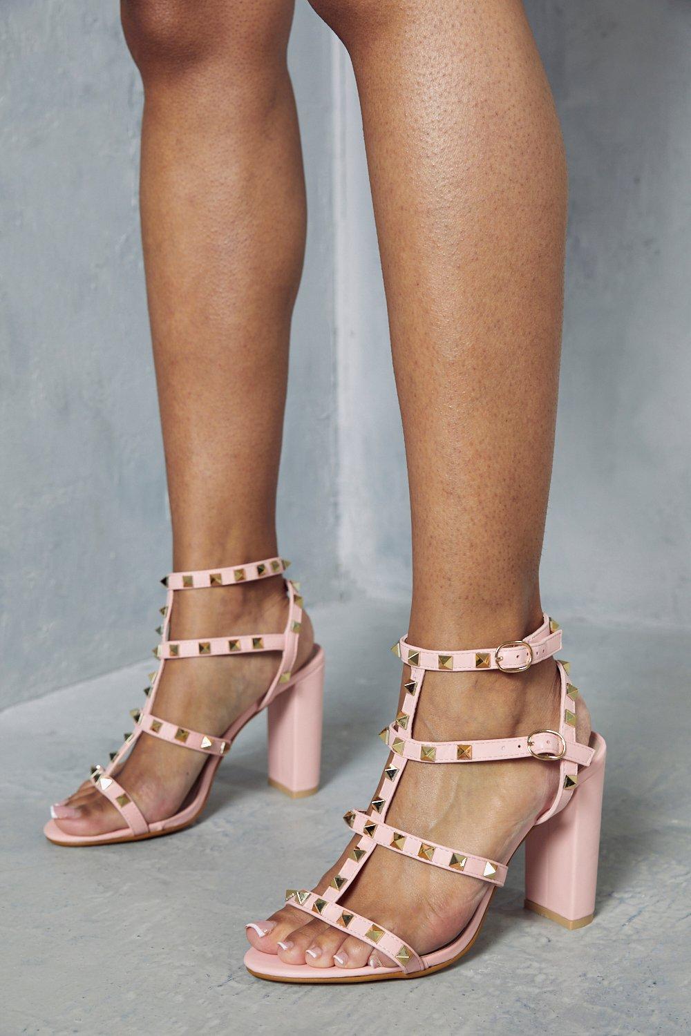 Phedra natural studded hot sale ankle strap heels