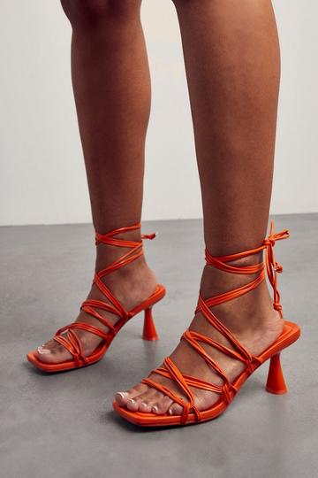 Detailed Tie Up Strappy Heels