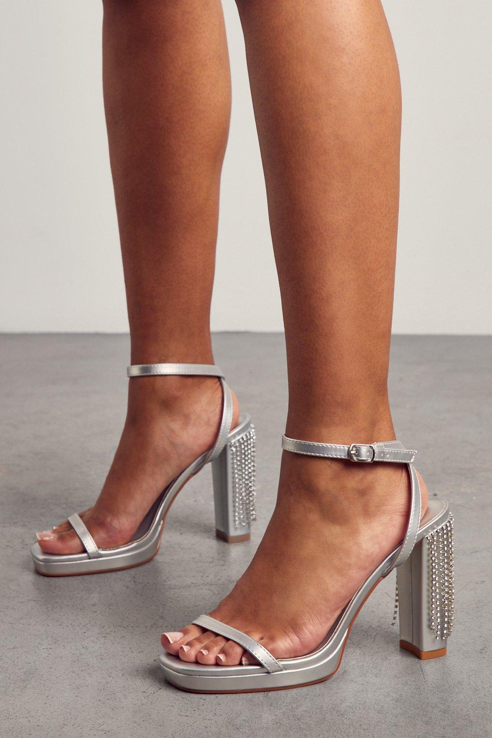 Amazon.com | Womens Sky High Platform Heels Ladies Black Patent Stiletto  Strappy Ankle Strap Peep Toe Shoes Size 5 B(M) US | Platforms & Wedges