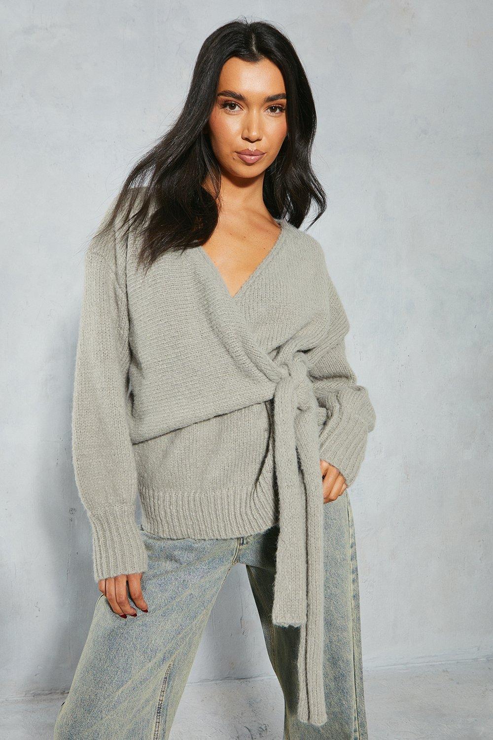 Grey loop knit on sale cardigan