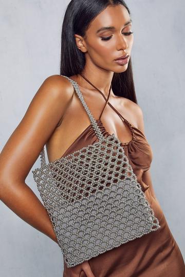 Silver Chain Cage Detail Grab Bag