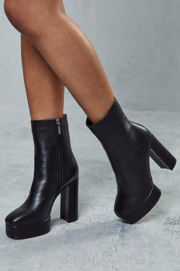 Black Platform Ankle Boot