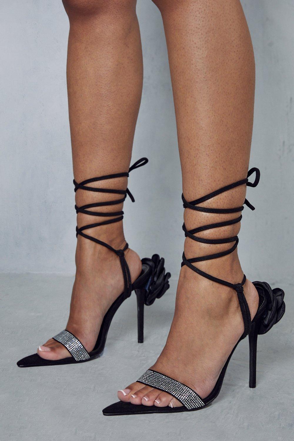 Suede tie hot sale up heels