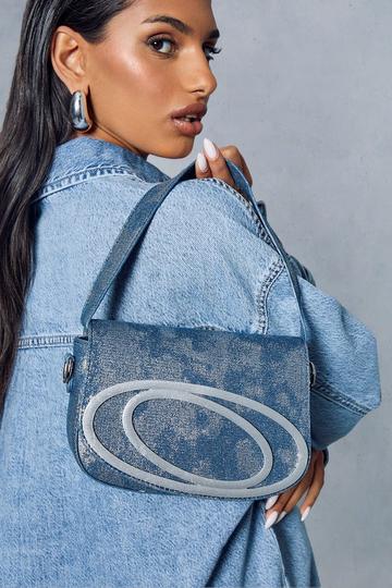 Silver Denim Metallic Foil Double Ring Grab Bag