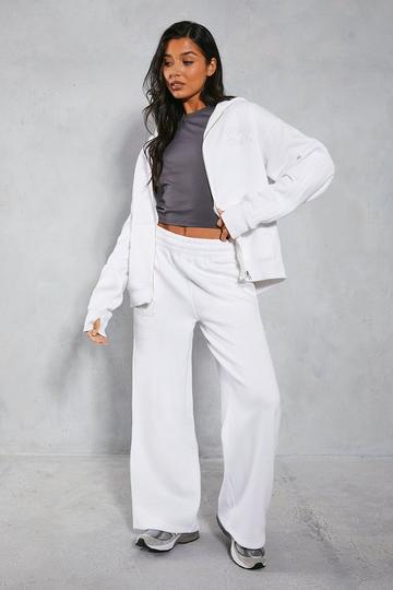 Contrast Wide Leg Jogger off white