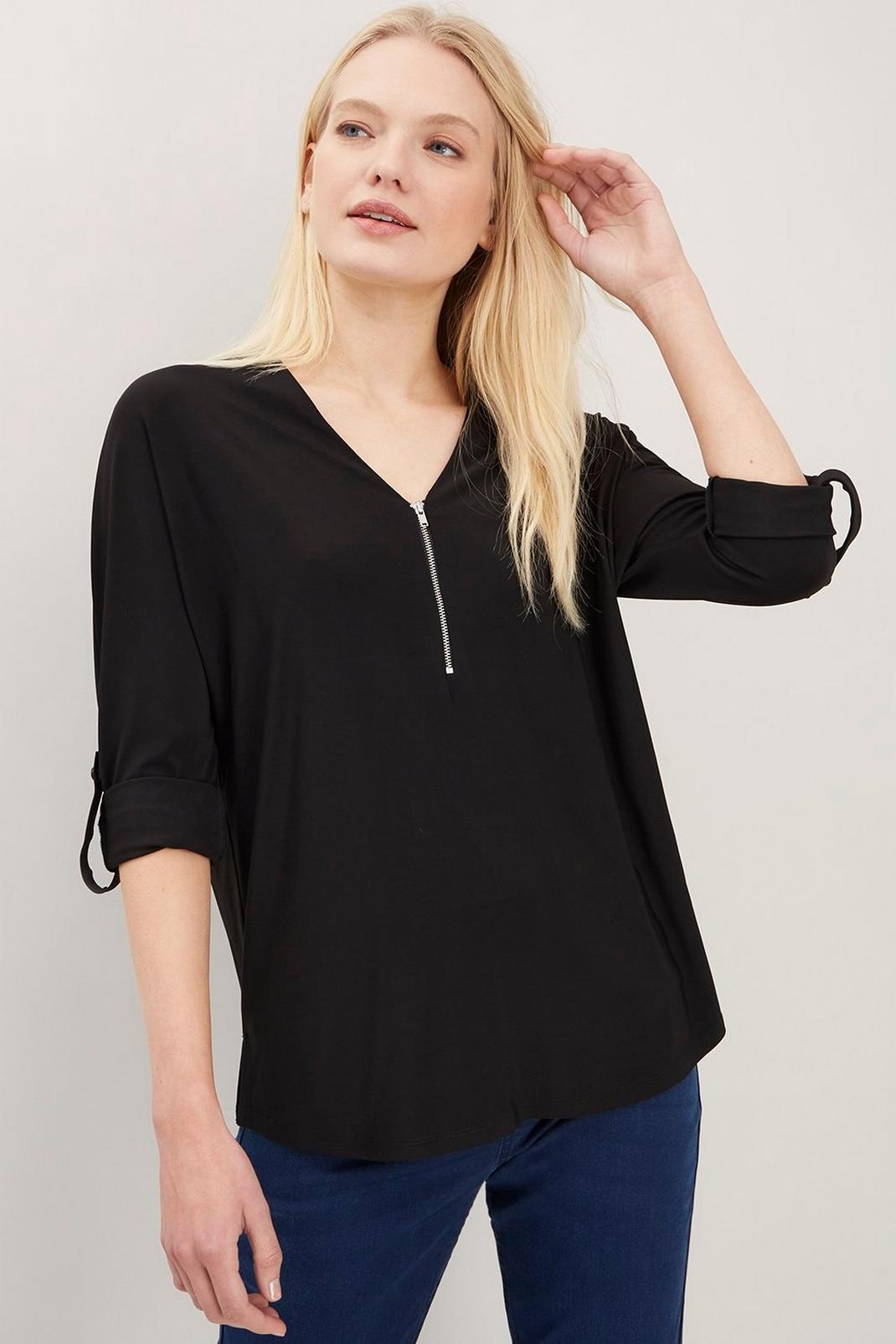 105 Jersey Zip Blouse image number 1