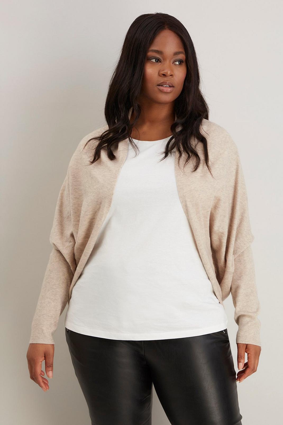 Taupe Curve Cocoon Cardigan image number 1