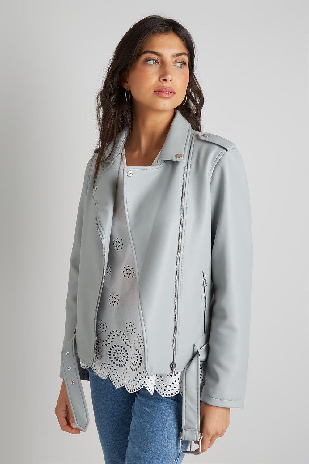 wallis grey biker jacket