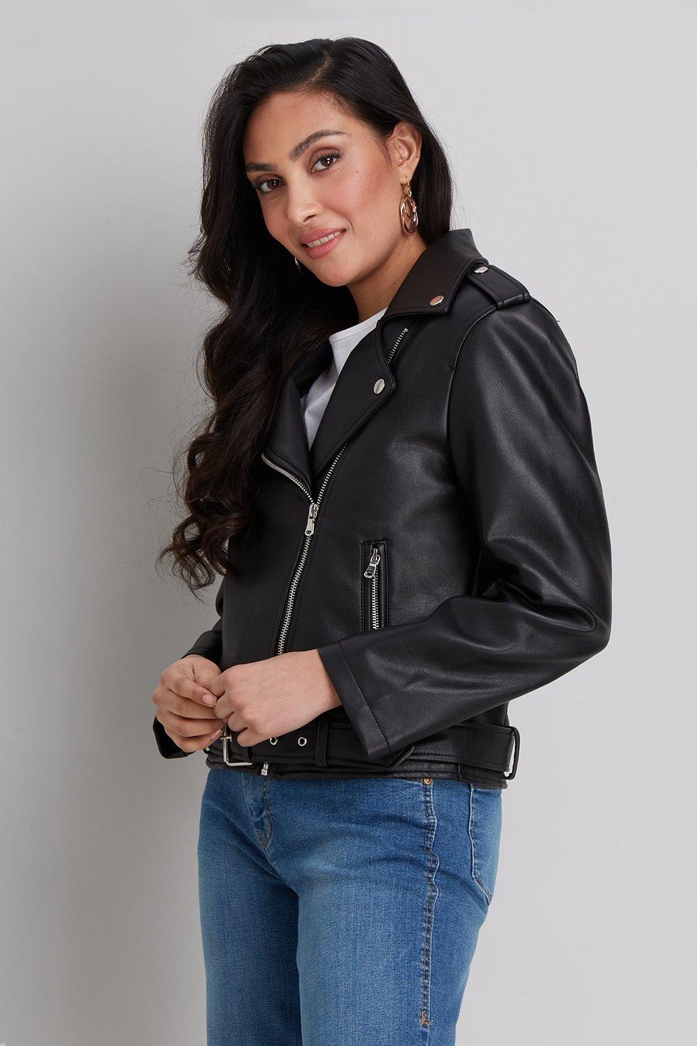 Wallis petite faux leather jacket sale