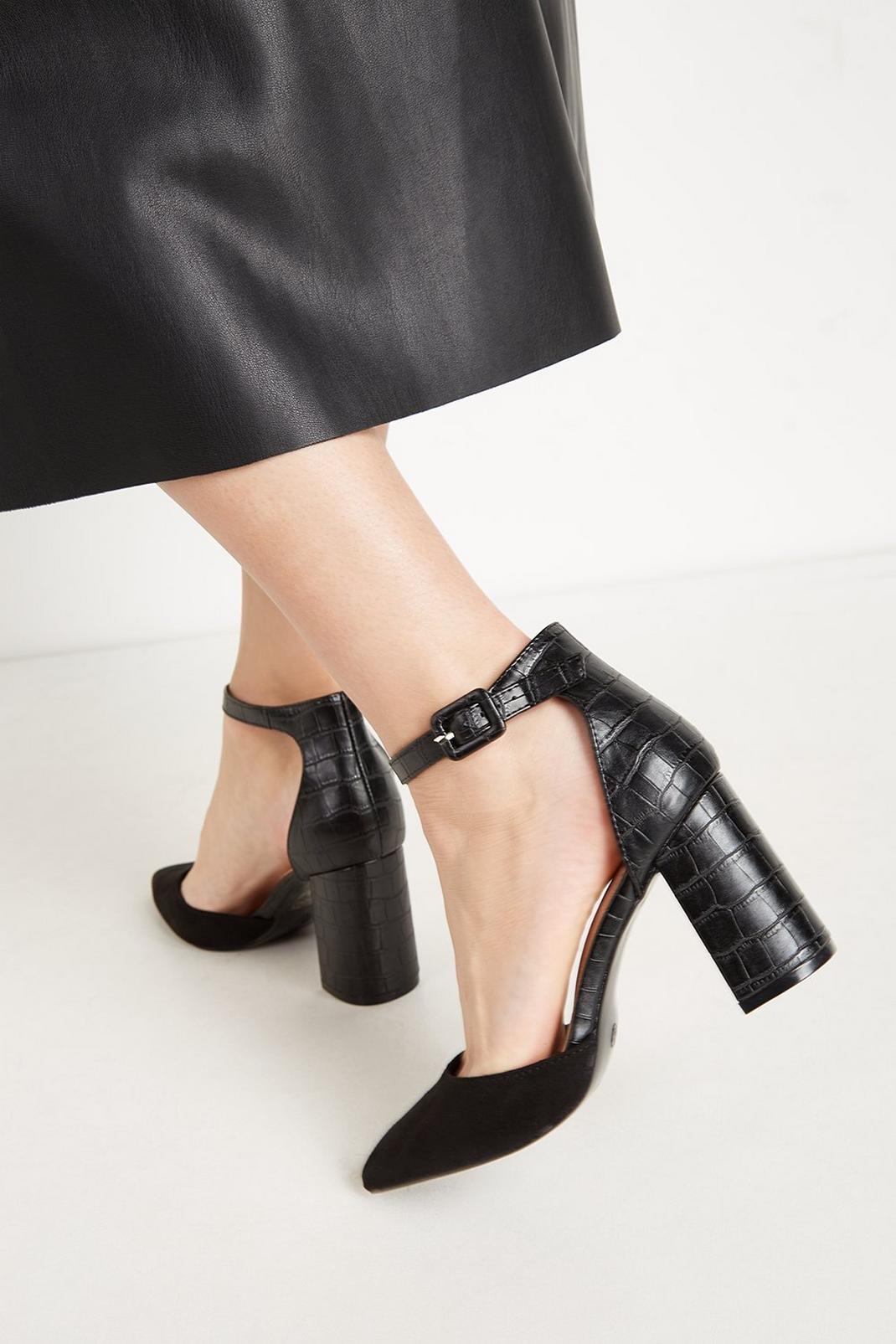 Black  Dolly Pointed Ankle Strap Heel image number 1