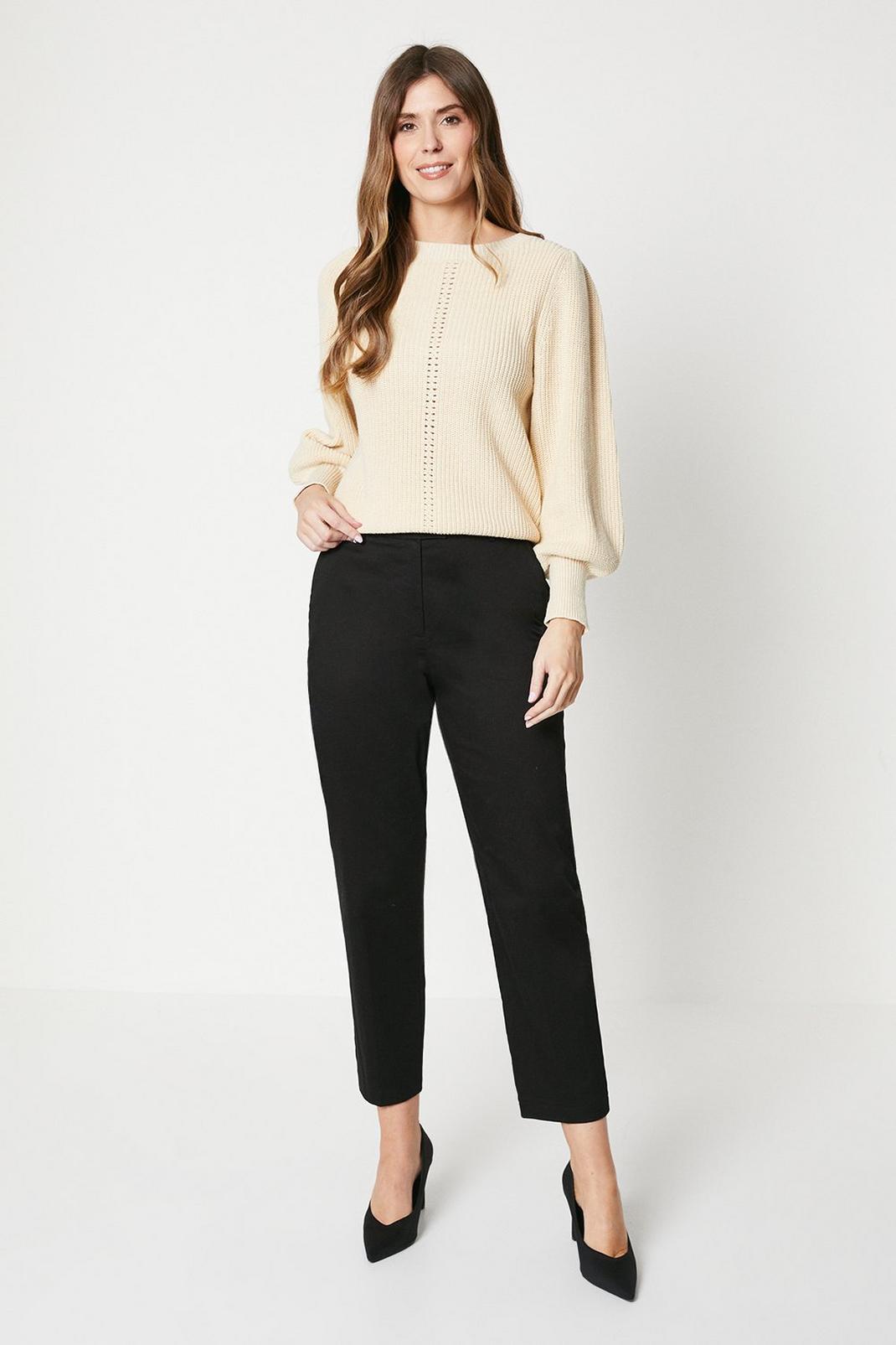 Black Tall Stretch Crop Trouser image number 1