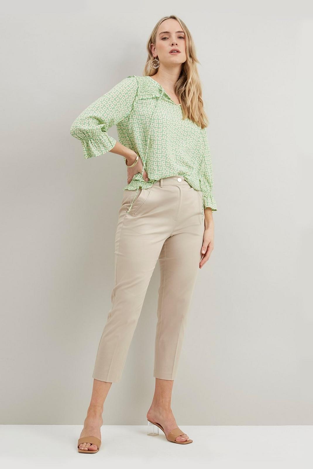 Sand Tall Stretch Crop Trouser image number 1