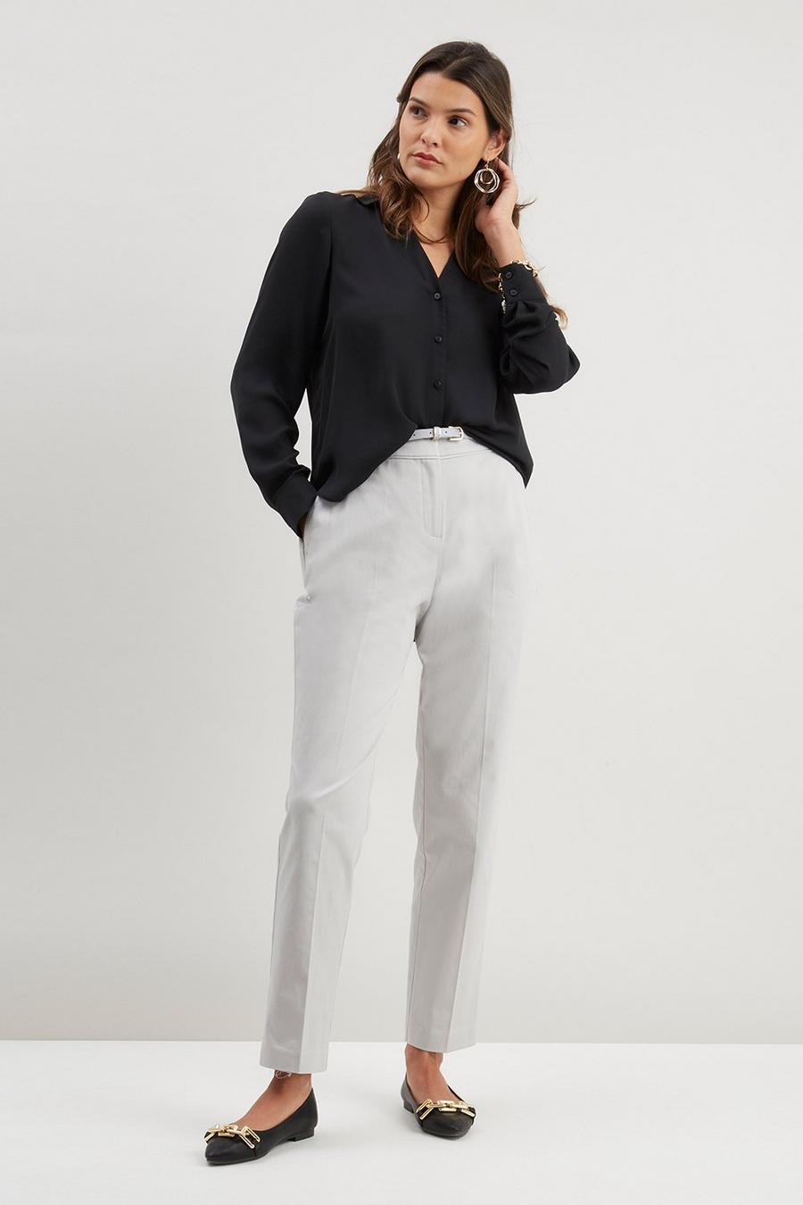 Stretch Tapered Belted Trouser