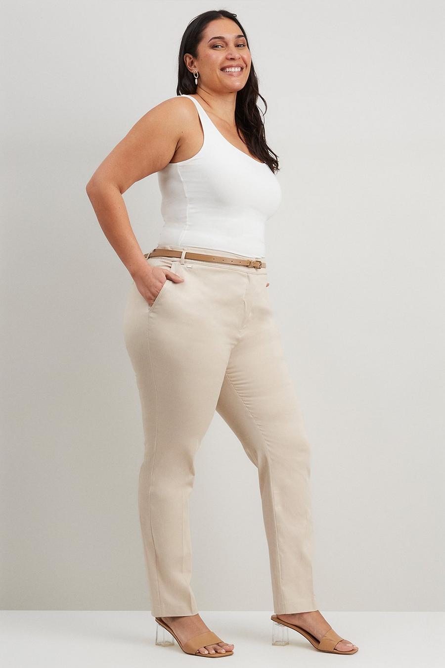Curve Stretch Tapered Belted Trouser