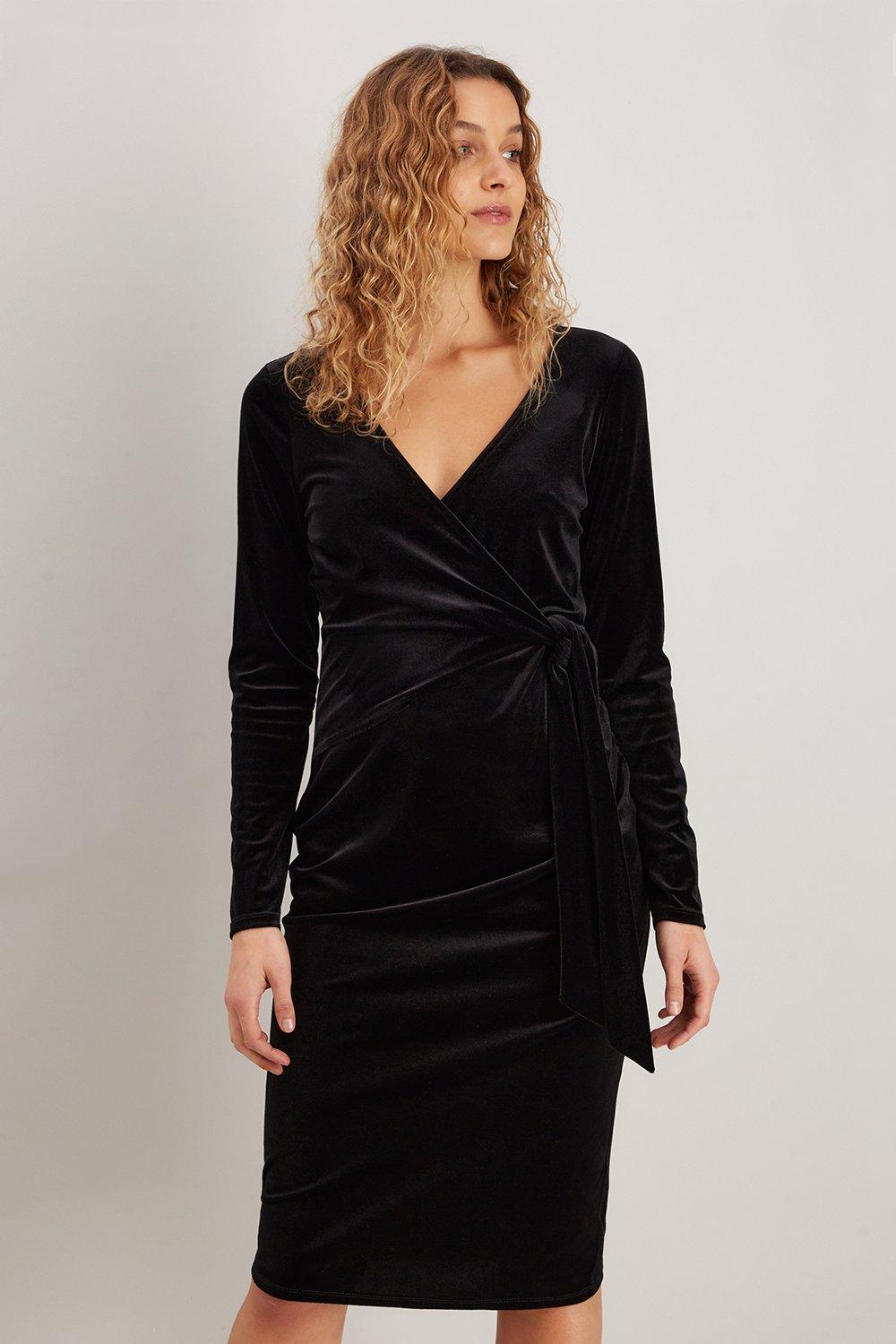 velvet wrap dress uk