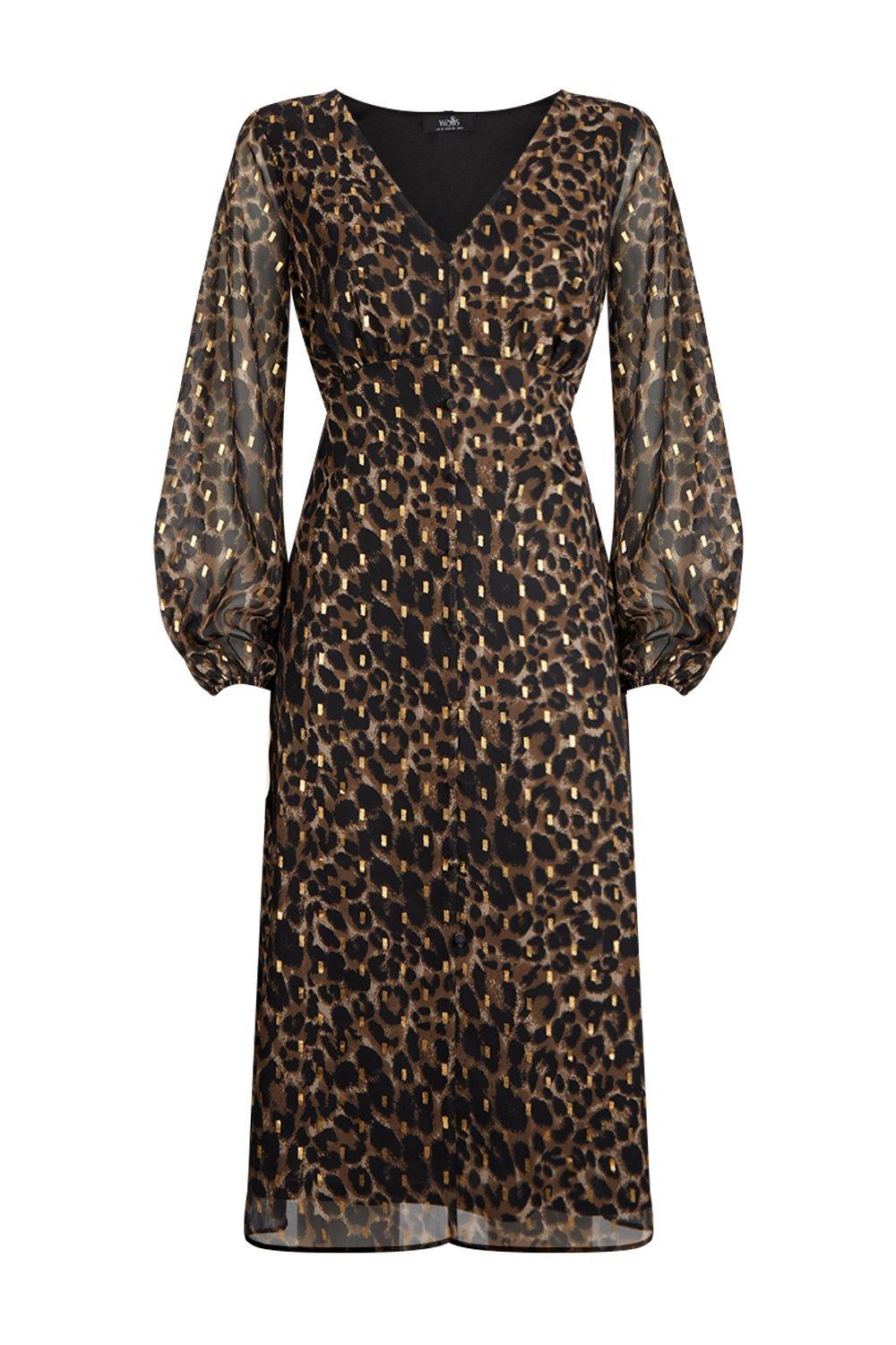 gold leopard dress