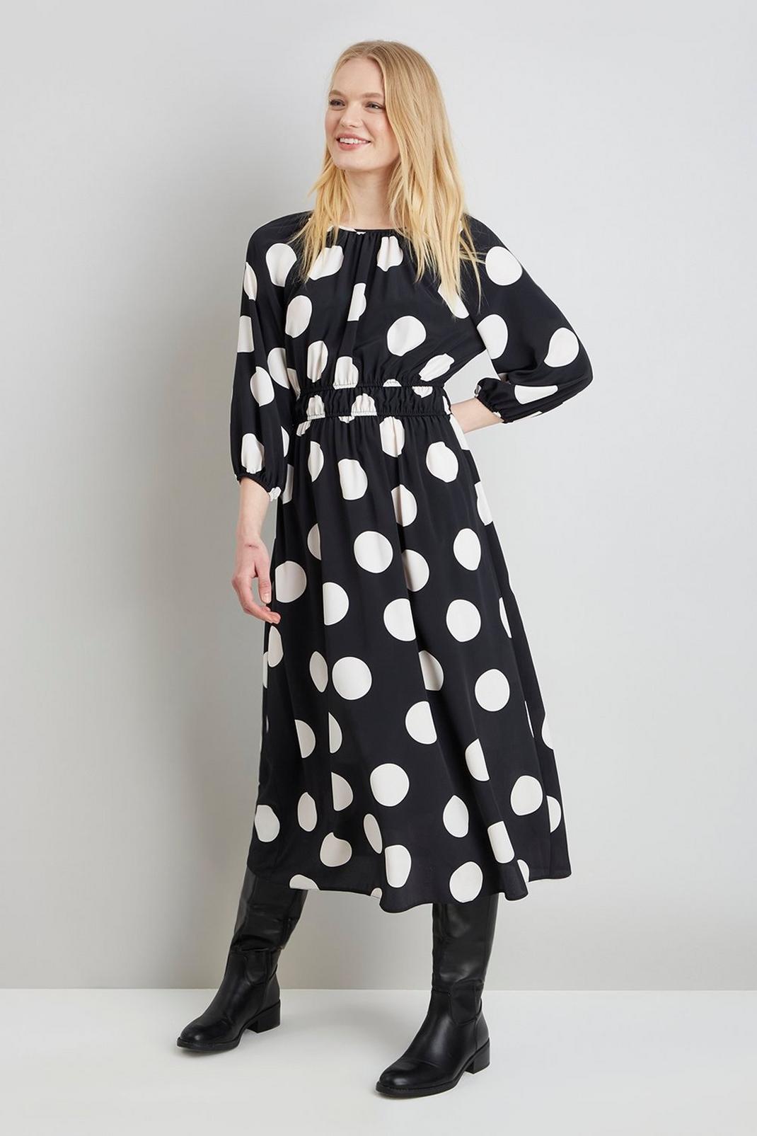 105 Spot Woven Tiered Midi Dress image number 2