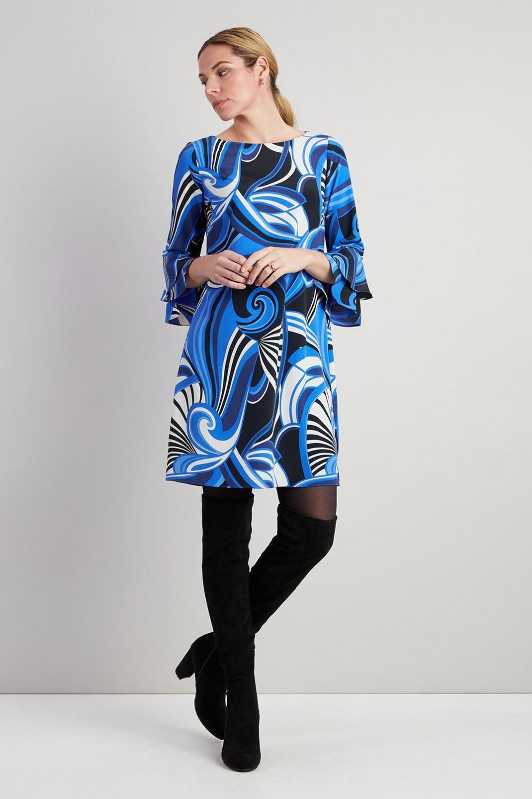 148 Abstract Graphic Print Shift Dress image number 2