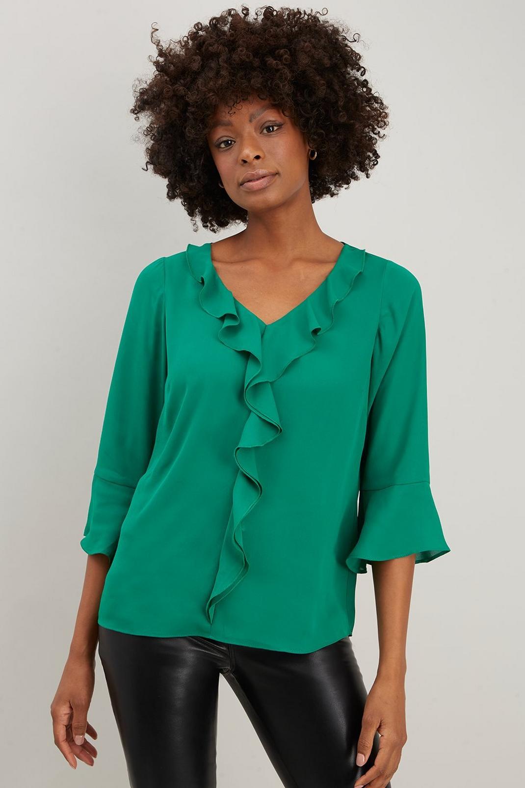 130 Woven Ruffle Blouse image number 1