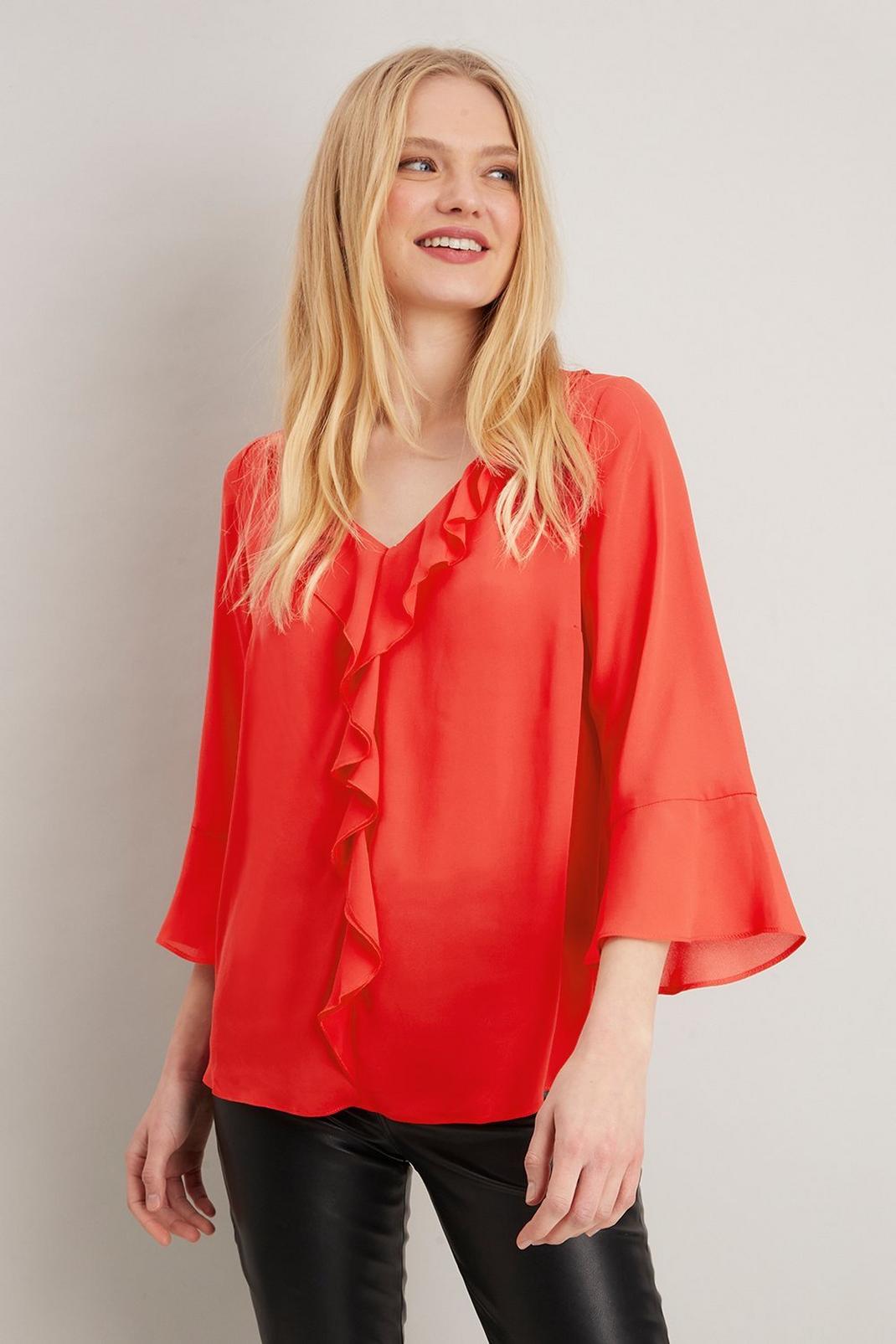 157 Woven Ruffle Blouse image number 1