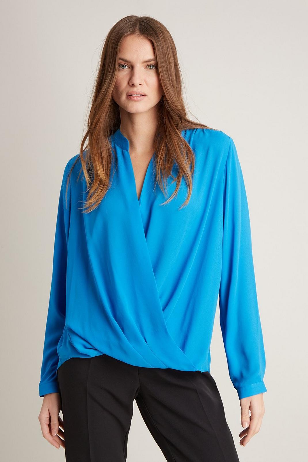 106 Double Layer Woven Drape Wrap Top image number 1