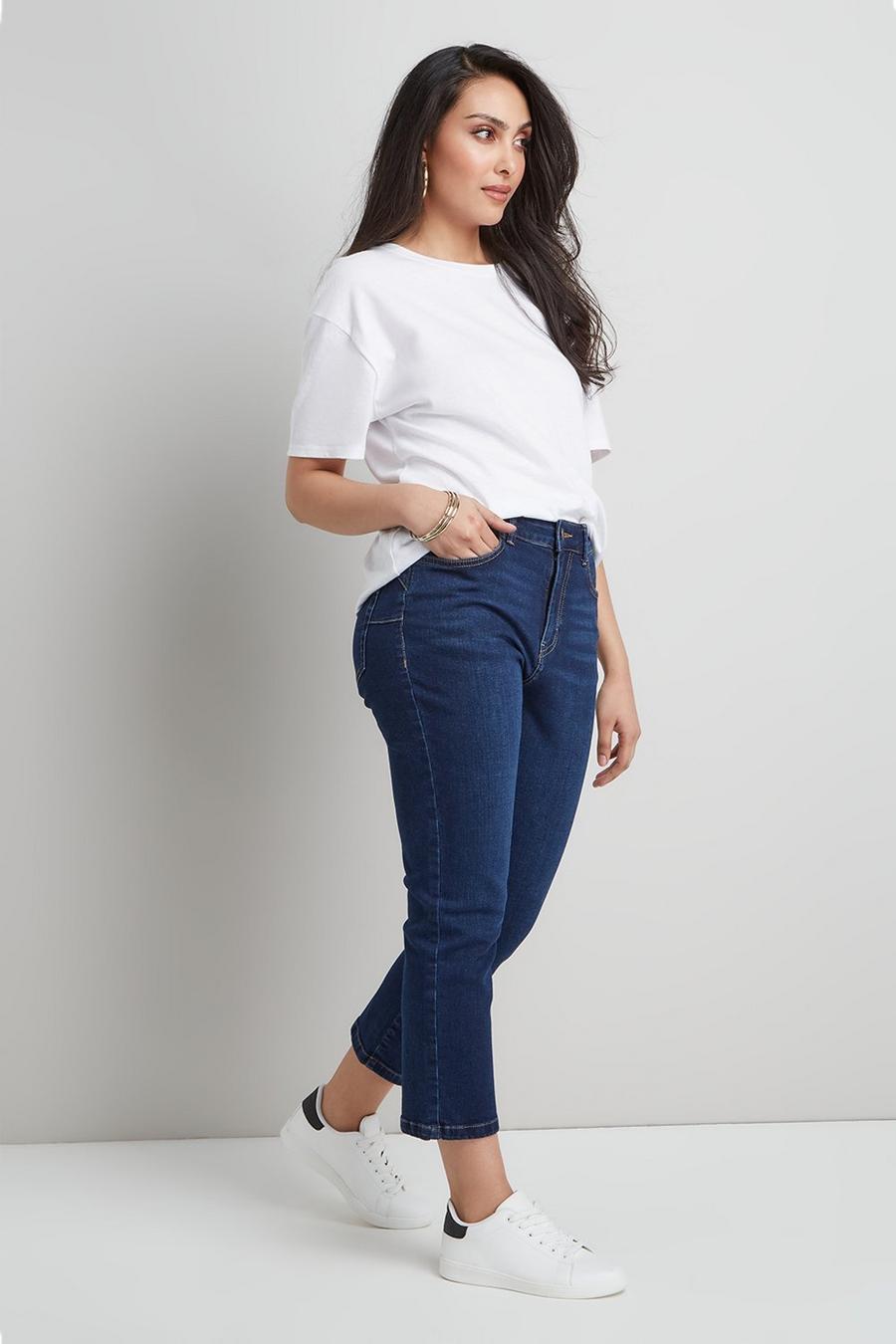 Petite Demi Cropped Straight Jeans