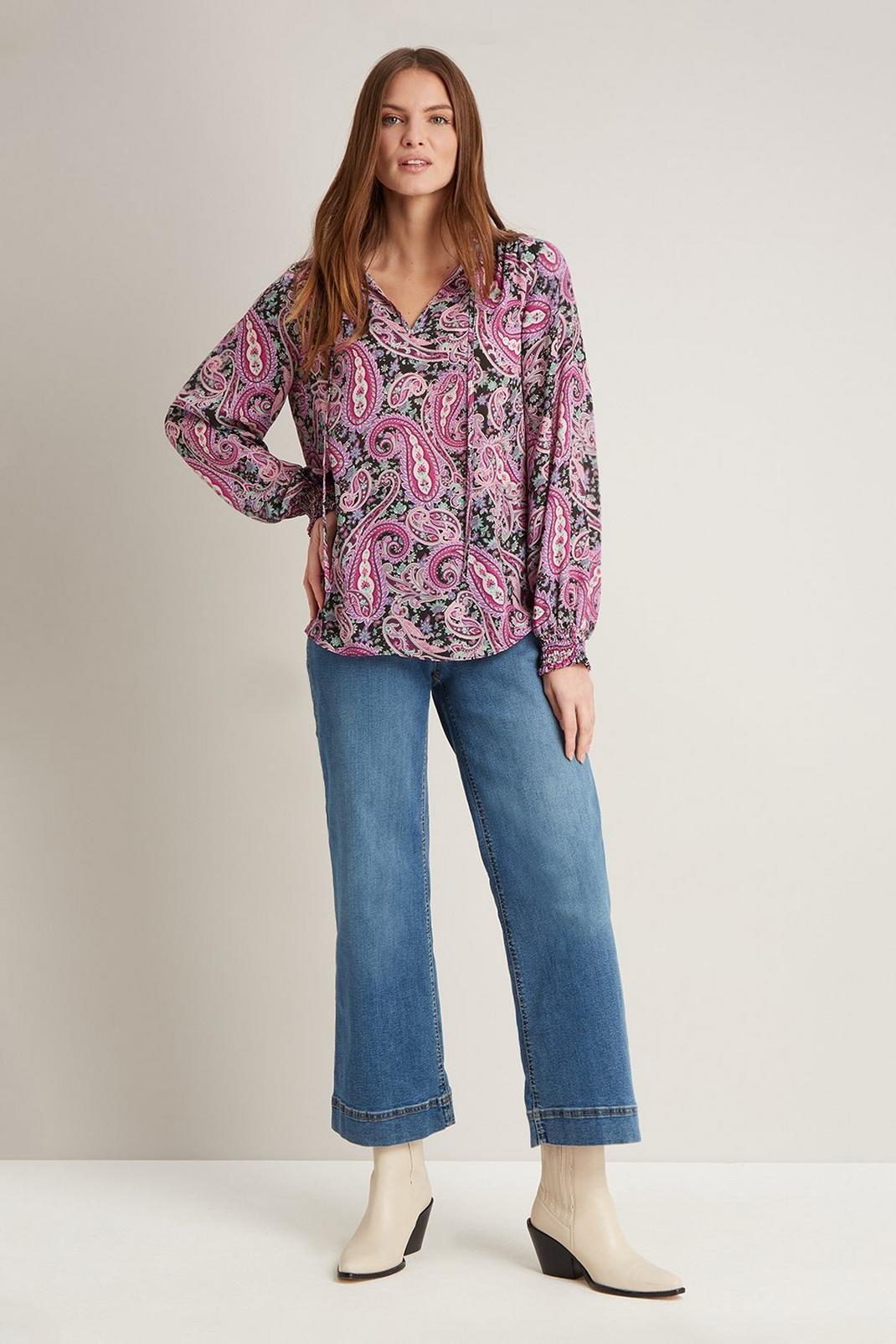 105 Paisley Tie Neck Blouse image number 2