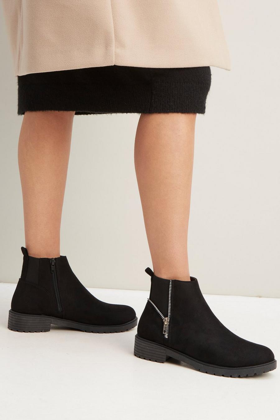 Wide Fit Madi Side Zip Ankle Boot