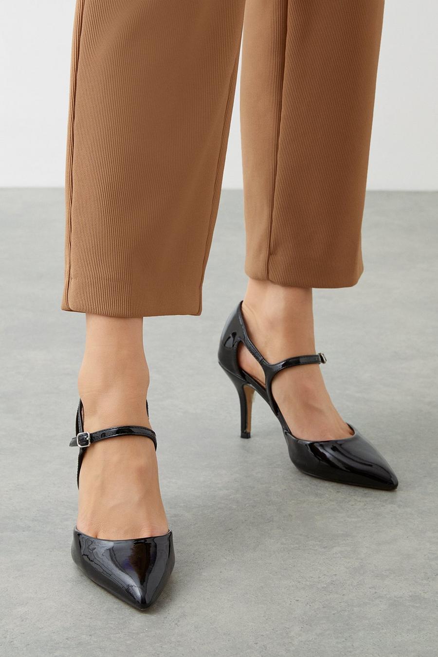 Emily Pointed Buckle Detail Court Shoes