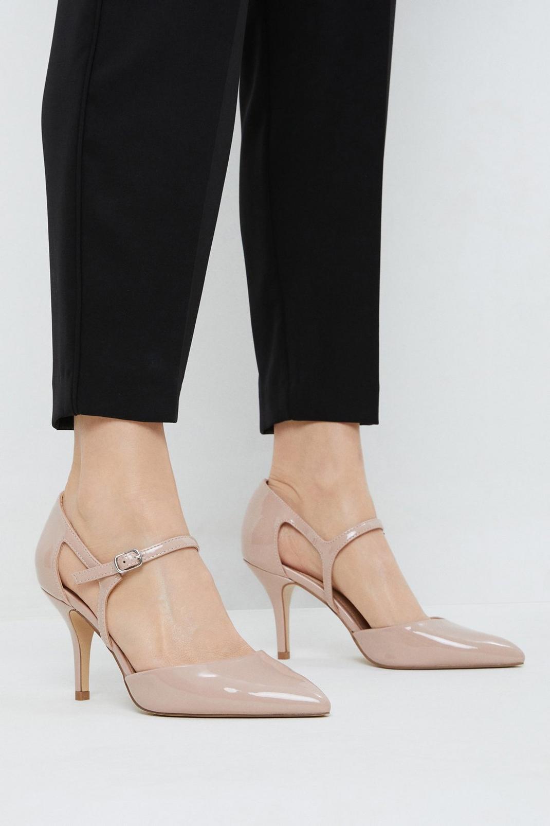 Blush Emily Pointed Buckle Detail Court Shoes image number 1