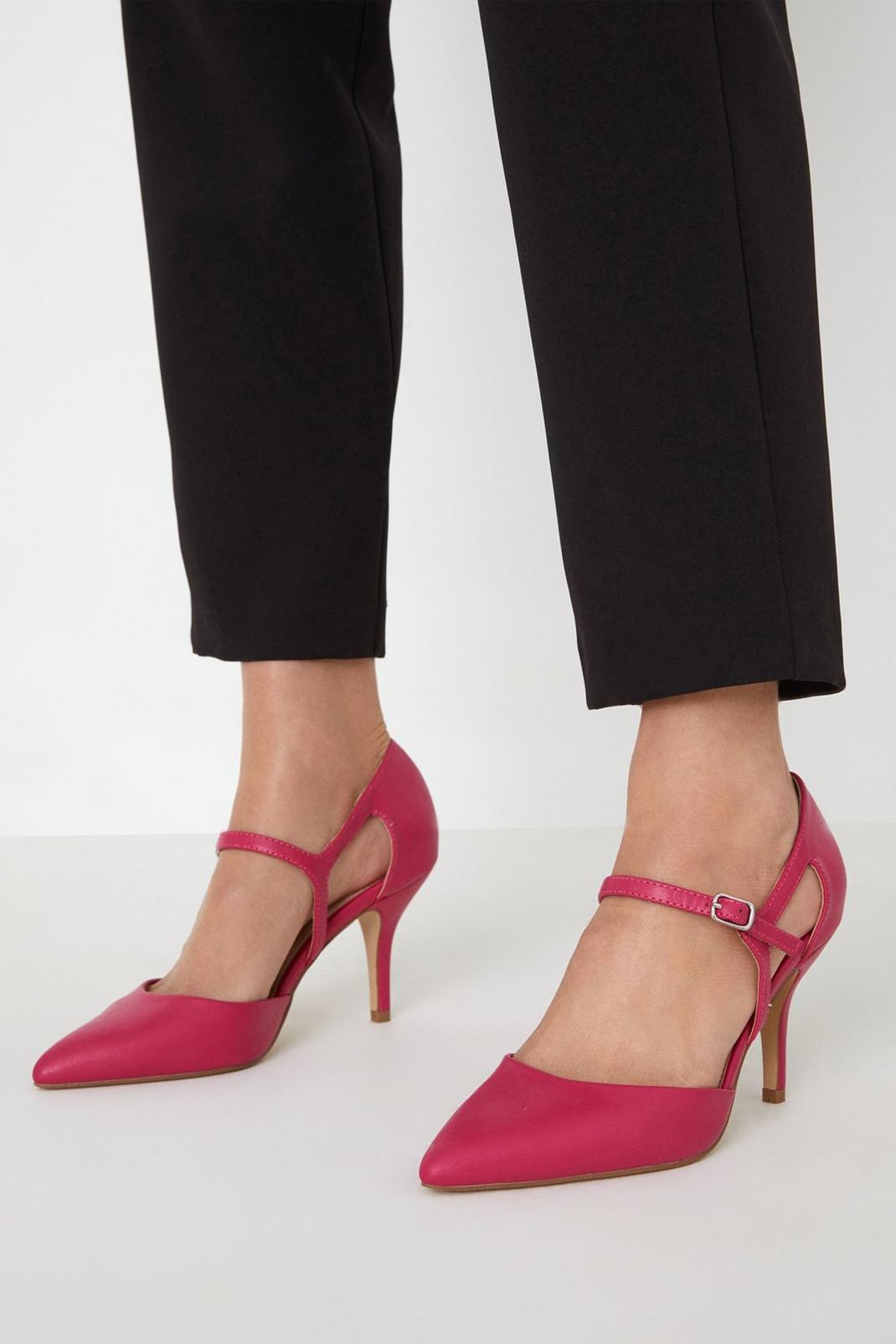 Fuchsia Emily Pointed Buckle Detail Court Shoes image number 1