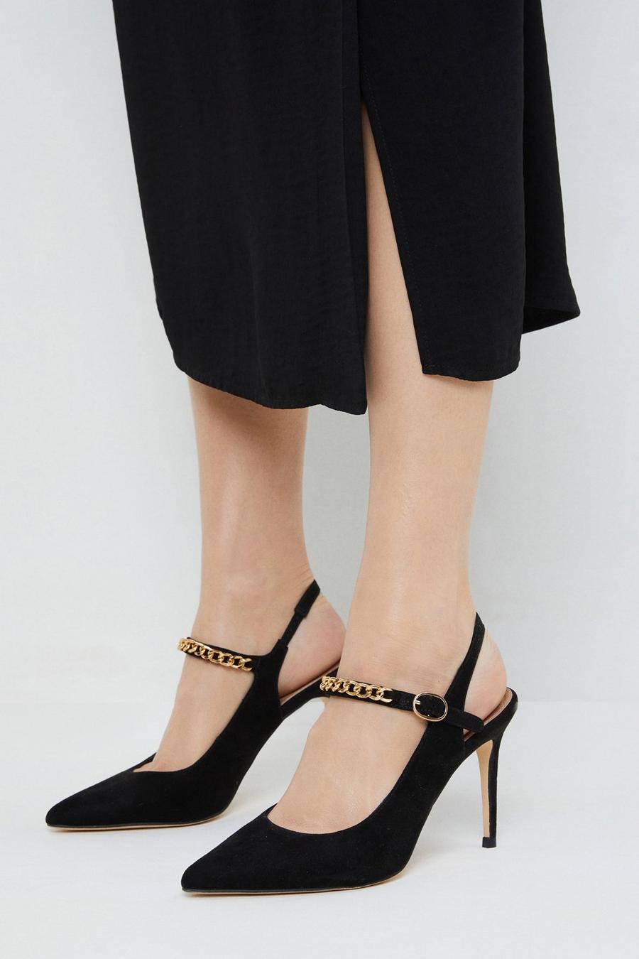 Emma Chain Detail Court Shoes