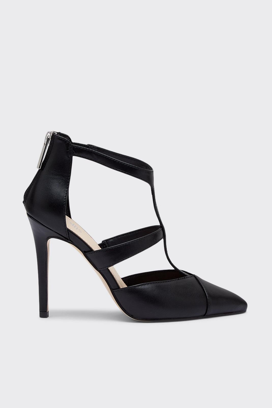 Black Elenor Cut Out Court Shoes image number 1