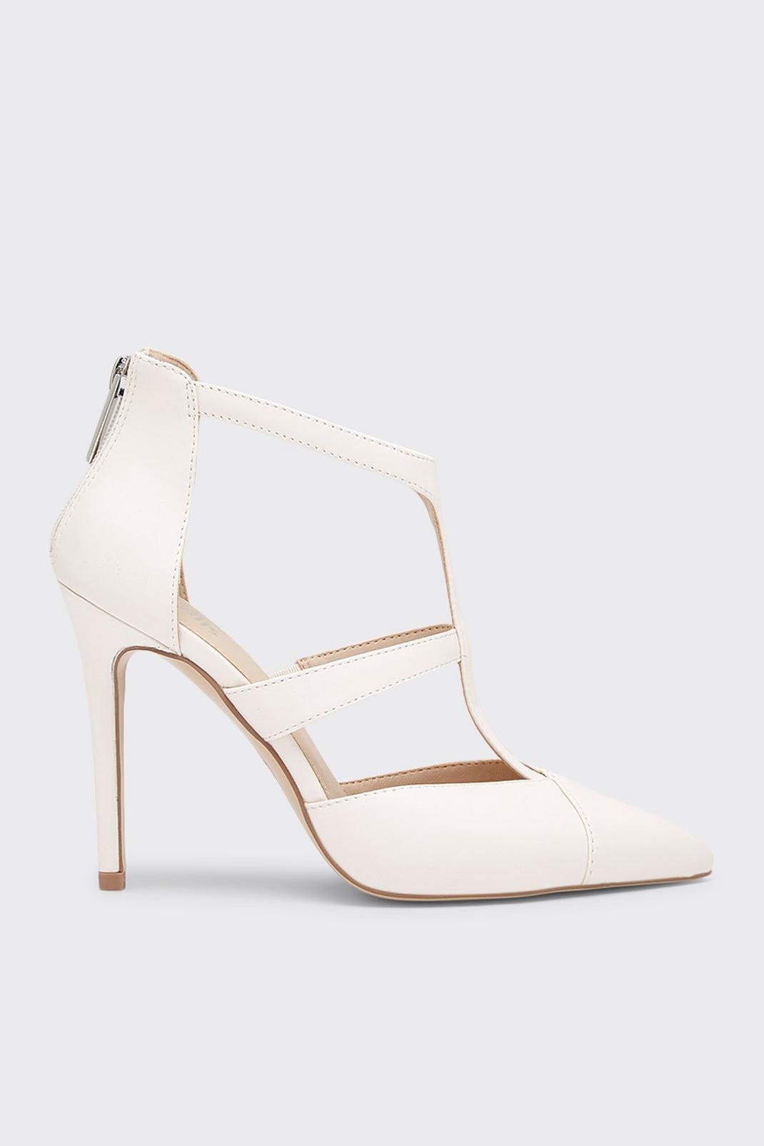 Cream Elenor Cut Out Court Shoe image number 1