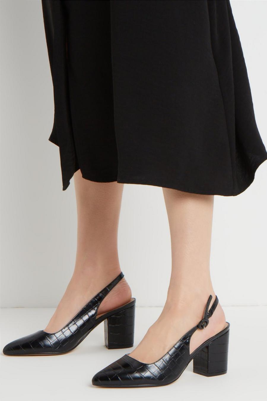 Wide Fit Evelyn Slingback Court Shoes