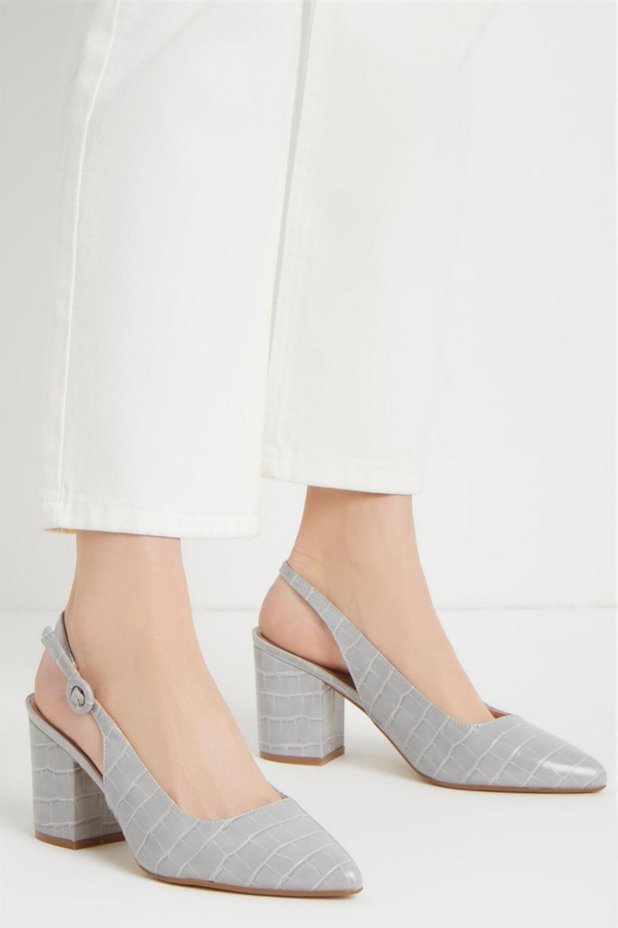 Wide Fit Evelyn Slingback Court Shoes