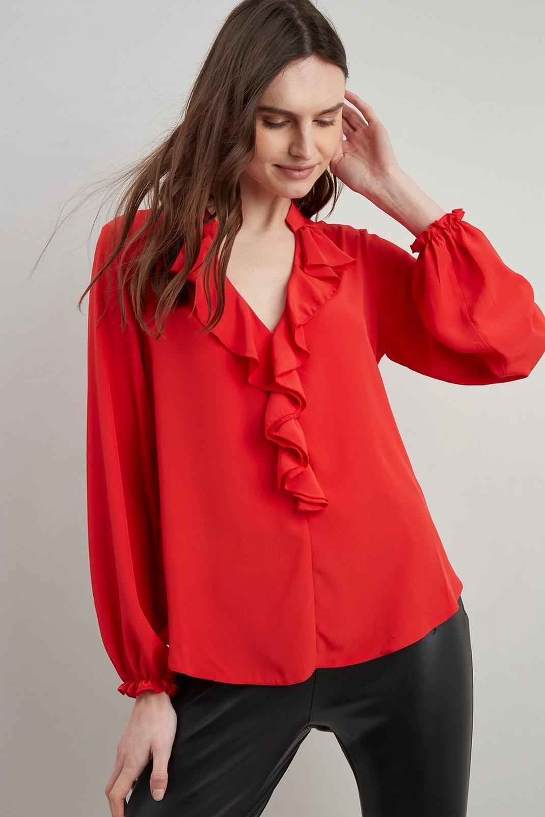 157 Ruffle Front Blouse  image number 1