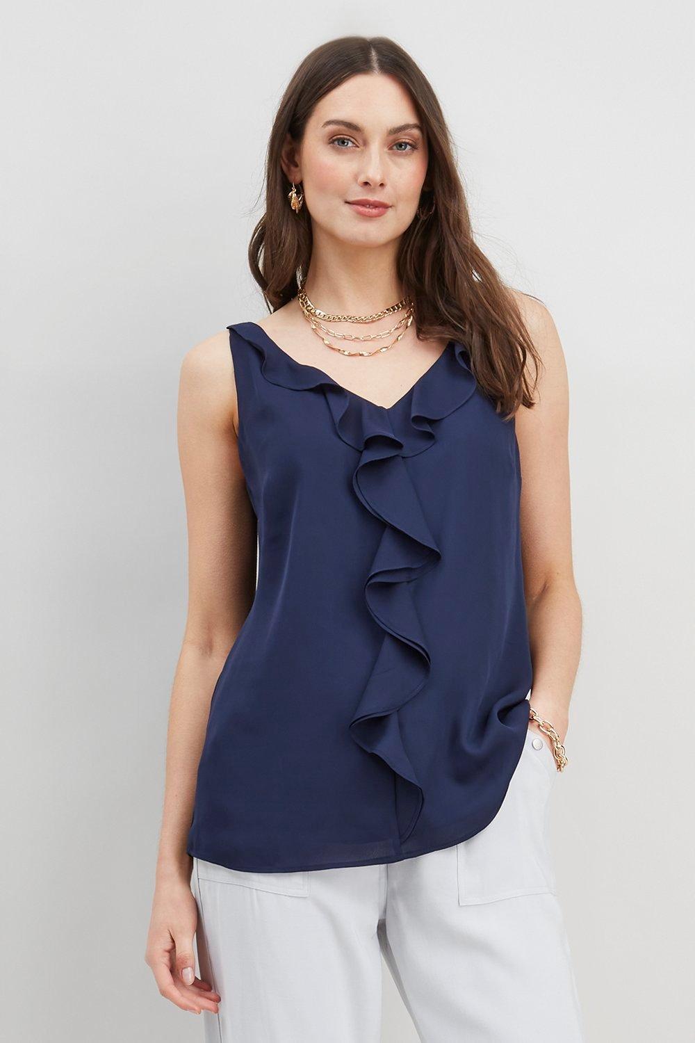 navy blue dressy tops