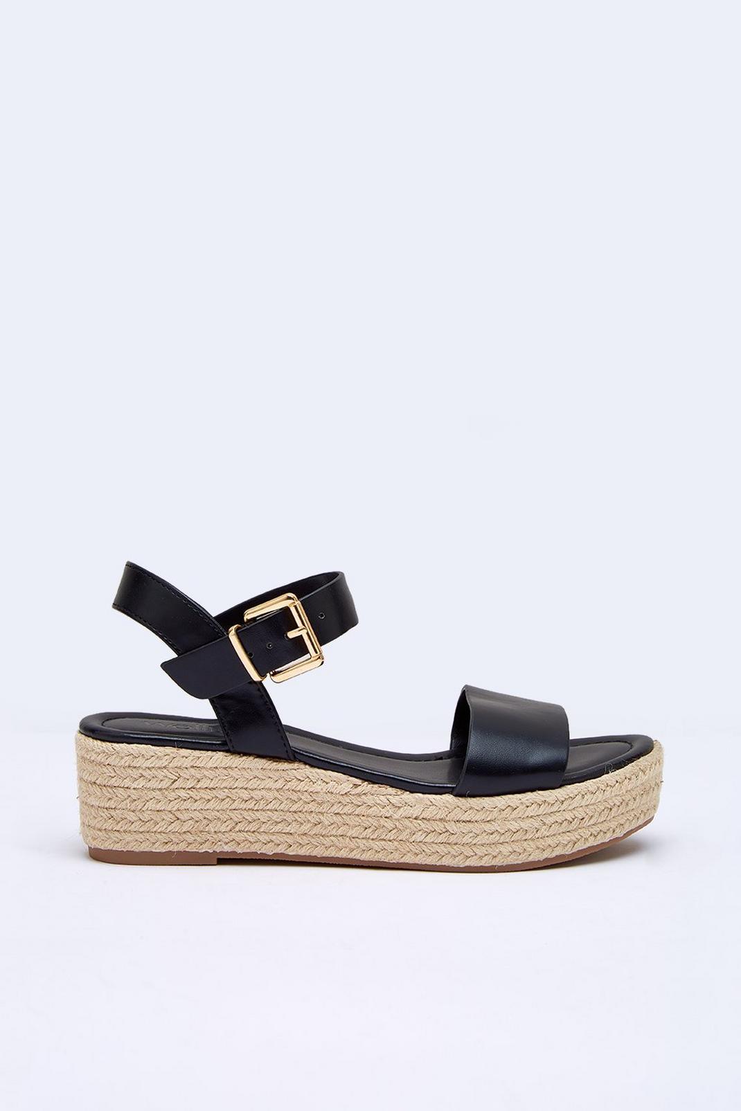 Black Remi Double Strap Wedge Sandals image number 1