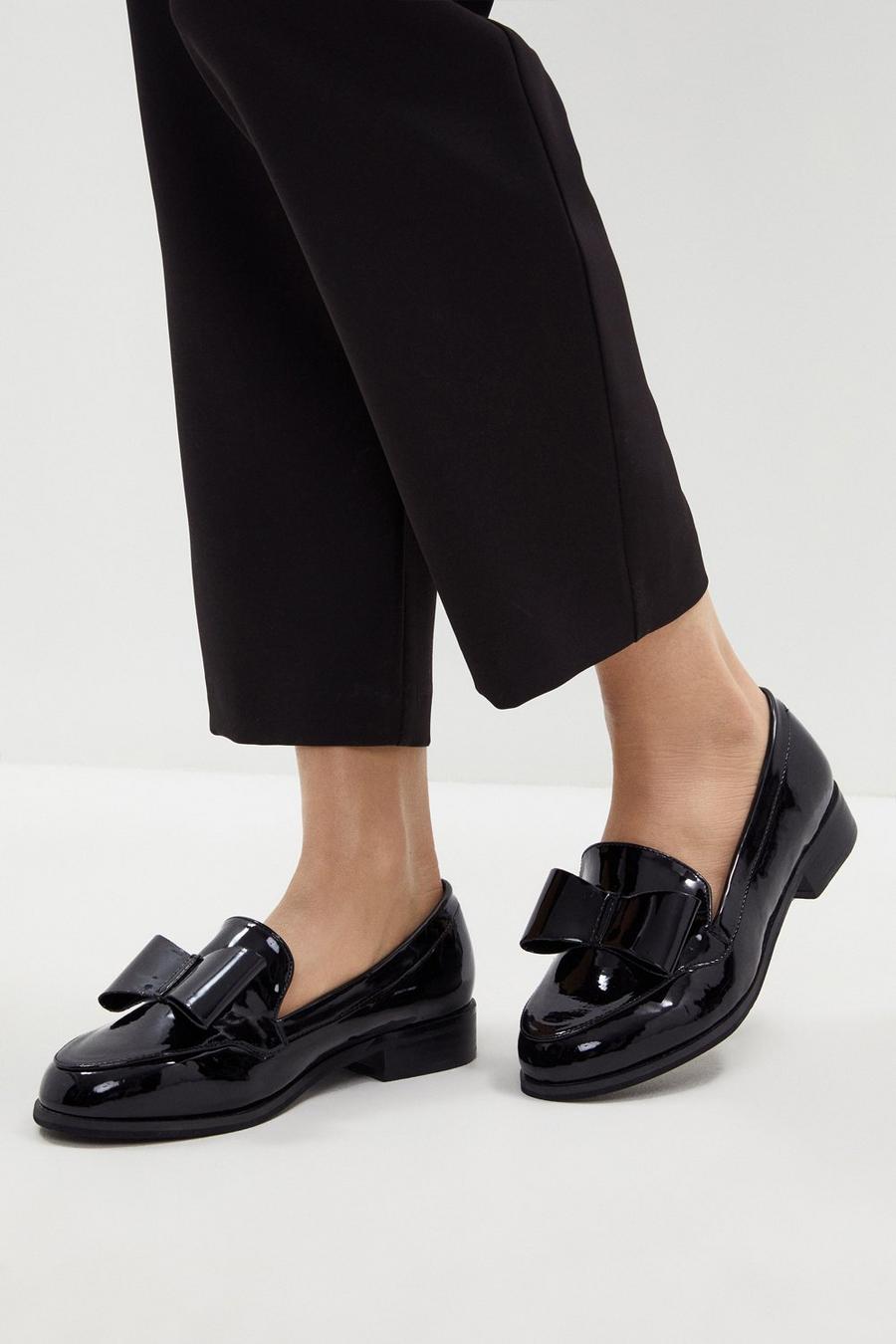 Wide Fit Luna Bow Detailed Loafers