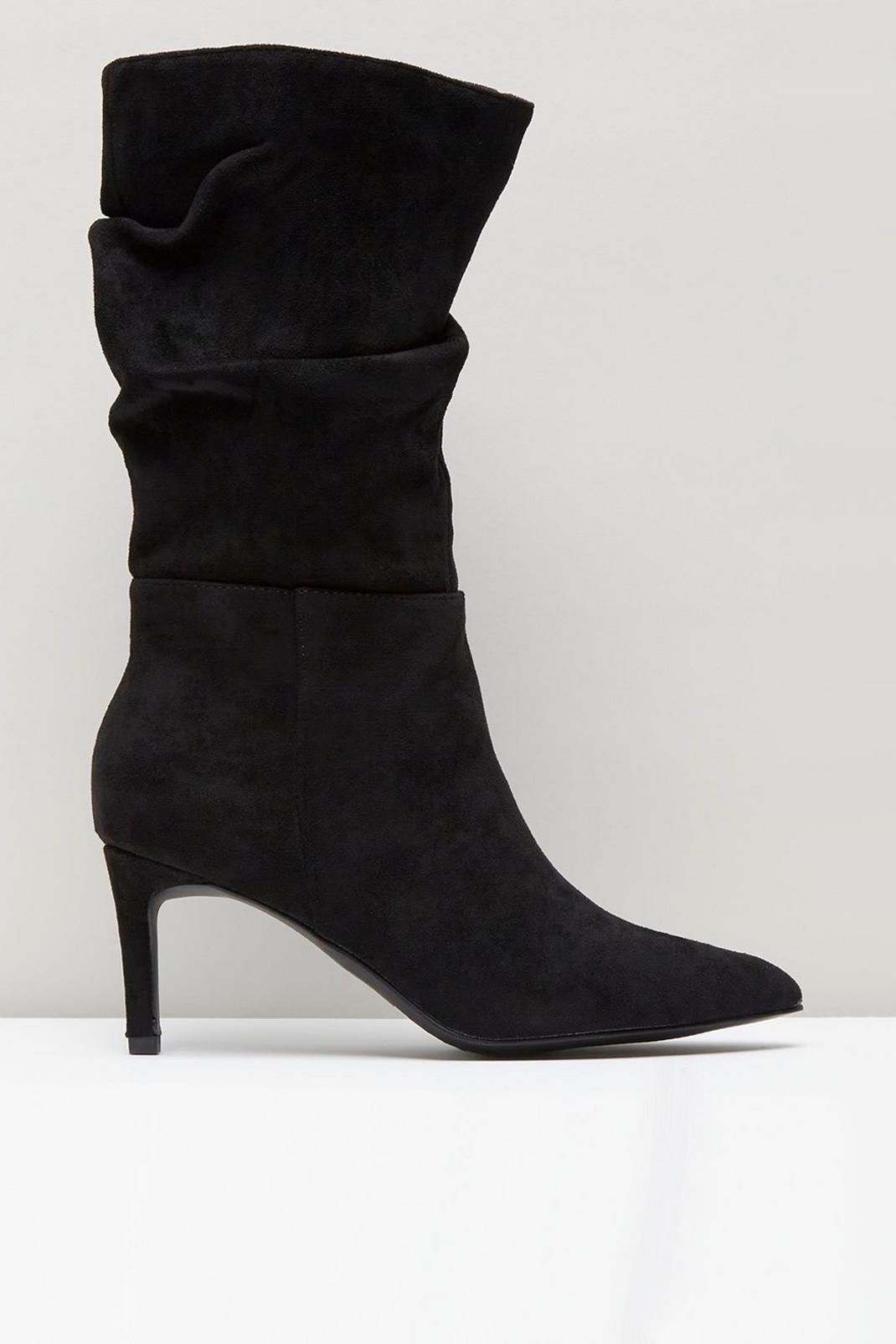 Black Kelly Ruched Stiletto Calf Boot image number 1