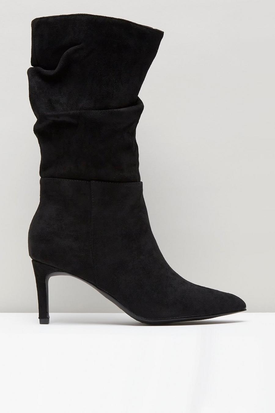 Kelly Ruched Stiletto Calf Boot