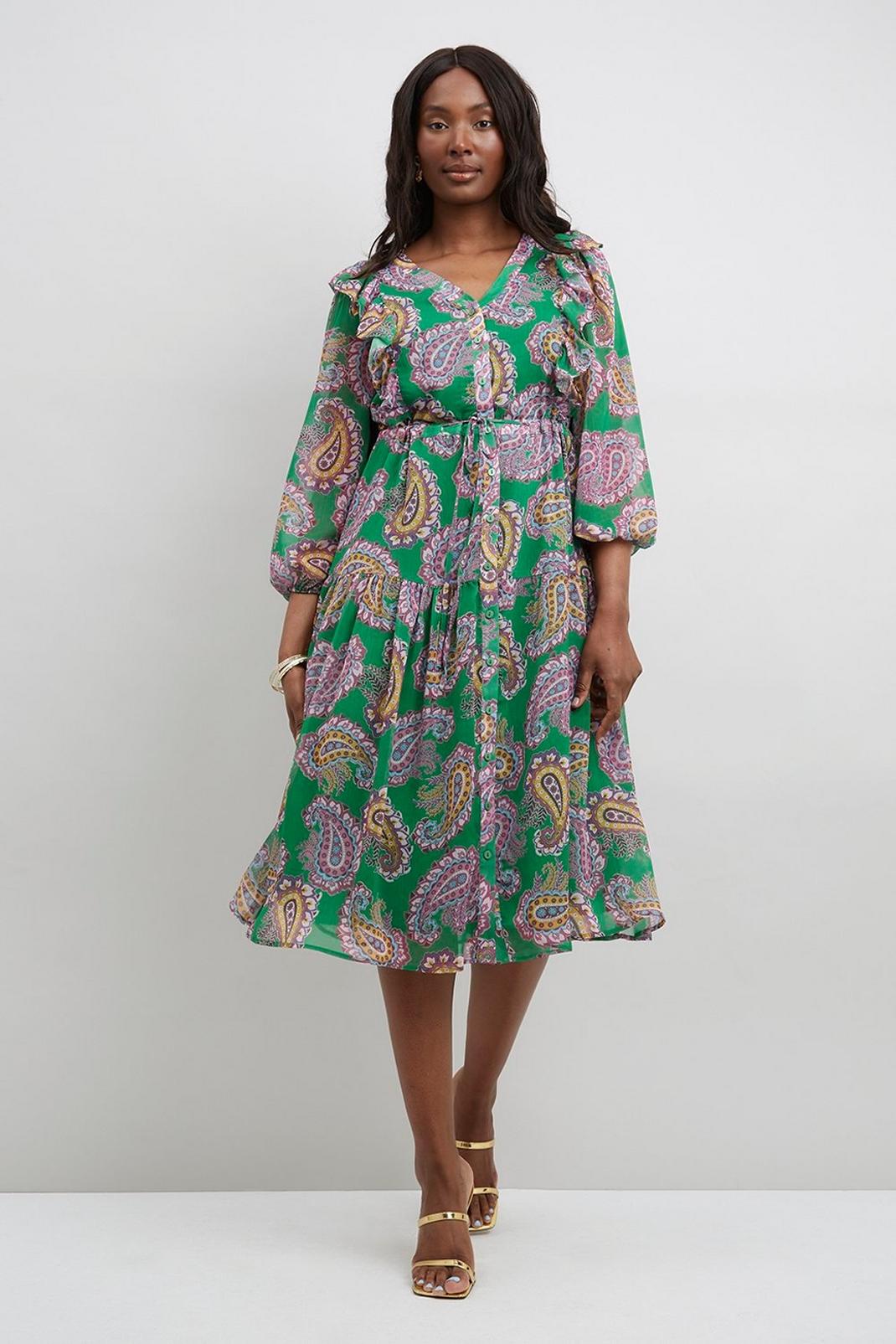 130 Paisley Printed Dress image number 1
