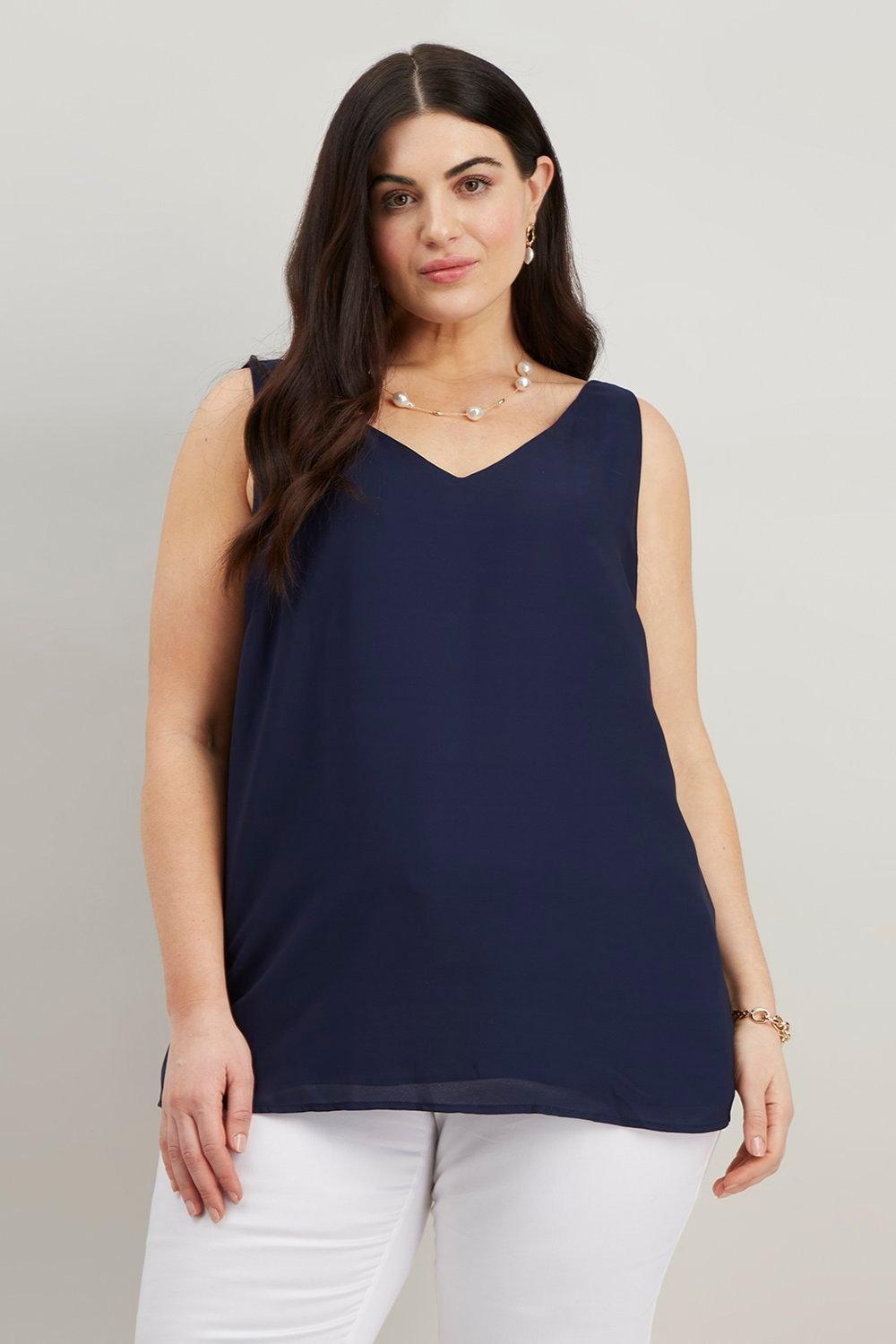 navy blue dressy tops